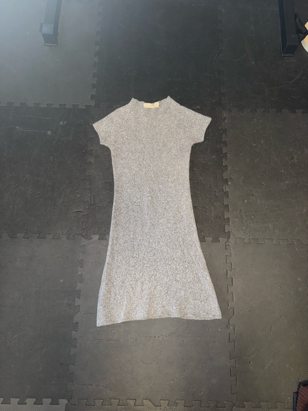J. Jill Wool Heather Gray Short-Sleeve Knit Midi Dress